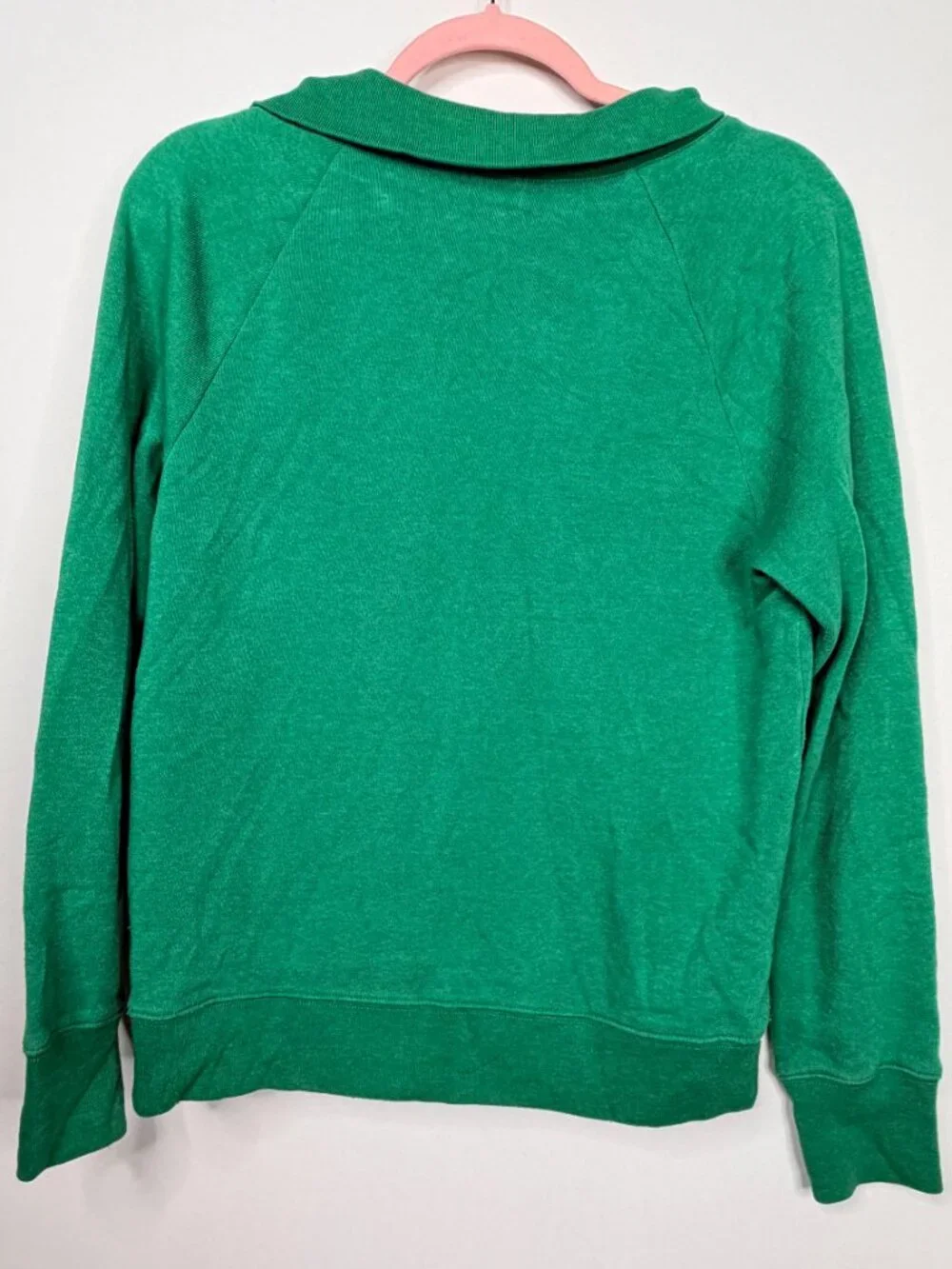 J. Crew Wide Button-Collar Pullover Sweatshirt in Cloudspun Fleece Meadow #A3059
